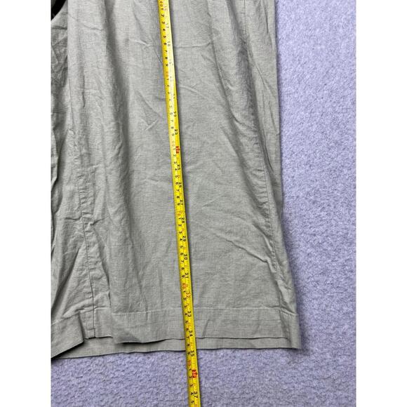 Torrid Pull On Linen Crop Wide Leg Pants Womens Plus 2/ 2X Green Elastic Waist - Picture 7 of 14